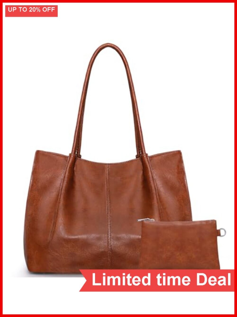 Large Tote Bag for Women Work Vegan Leather 16L Shoulder Handbag